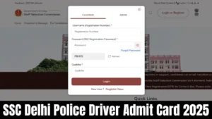 SSC Delhi Police Driver Admit Card 2025
